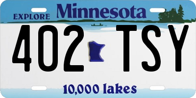 MN license plate 402TSY