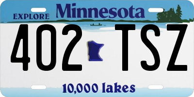 MN license plate 402TSZ