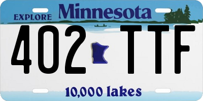 MN license plate 402TTF