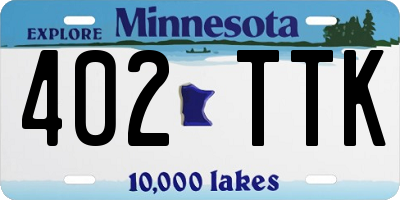 MN license plate 402TTK