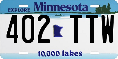 MN license plate 402TTW