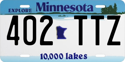 MN license plate 402TTZ