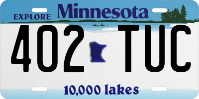 MN license plate 402TUC