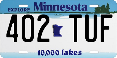 MN license plate 402TUF