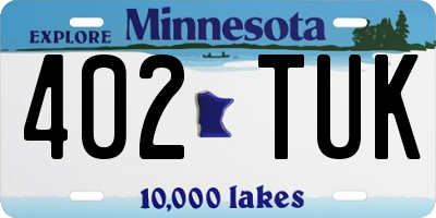 MN license plate 402TUK