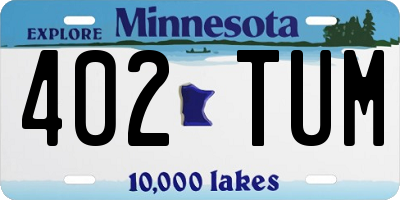 MN license plate 402TUM
