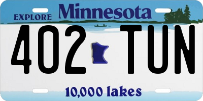 MN license plate 402TUN