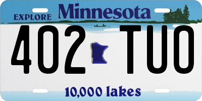 MN license plate 402TUO