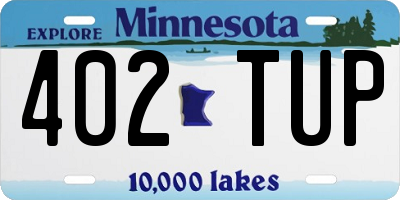 MN license plate 402TUP