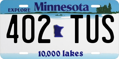 MN license plate 402TUS