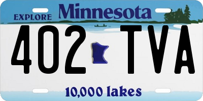 MN license plate 402TVA