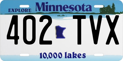 MN license plate 402TVX