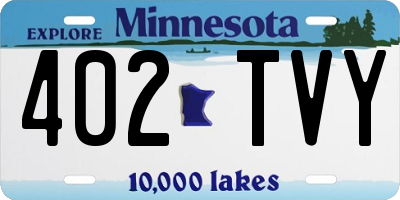 MN license plate 402TVY