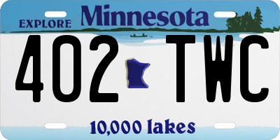 MN license plate 402TWC