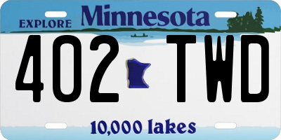 MN license plate 402TWD