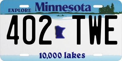 MN license plate 402TWE