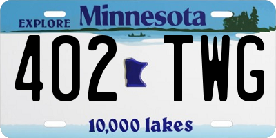 MN license plate 402TWG
