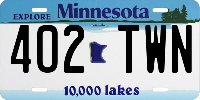 MN license plate 402TWN