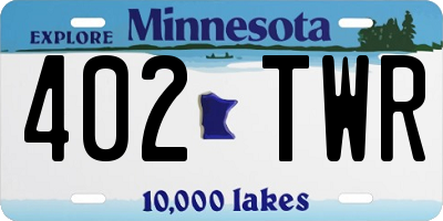 MN license plate 402TWR
