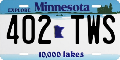 MN license plate 402TWS