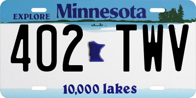 MN license plate 402TWV