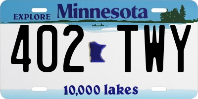 MN license plate 402TWY