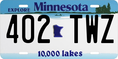 MN license plate 402TWZ