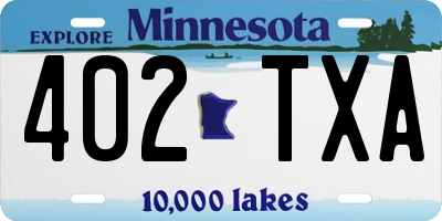 MN license plate 402TXA