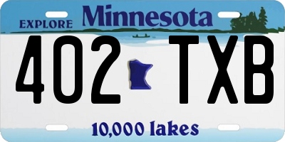 MN license plate 402TXB