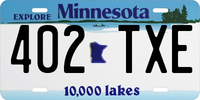 MN license plate 402TXE