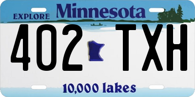MN license plate 402TXH