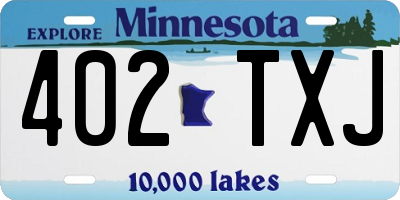 MN license plate 402TXJ