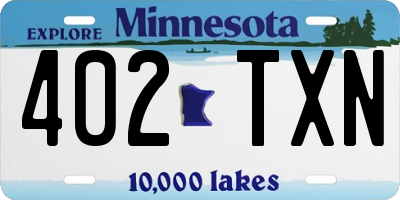 MN license plate 402TXN