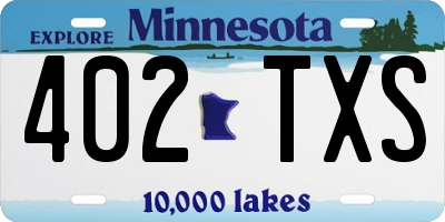 MN license plate 402TXS