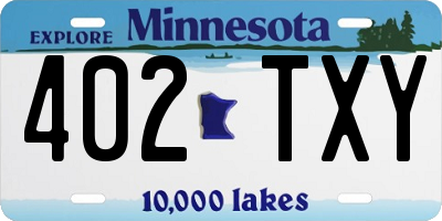 MN license plate 402TXY