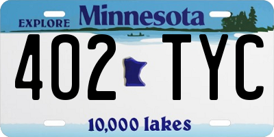 MN license plate 402TYC