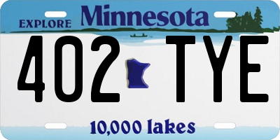 MN license plate 402TYE
