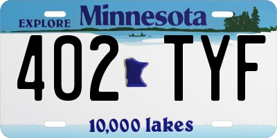 MN license plate 402TYF