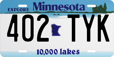 MN license plate 402TYK