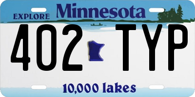 MN license plate 402TYP