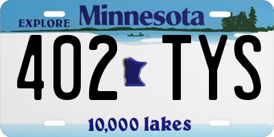 MN license plate 402TYS
