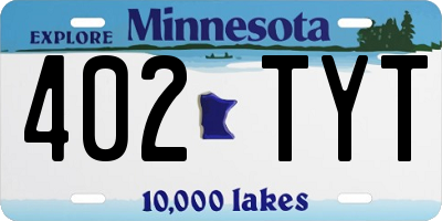 MN license plate 402TYT