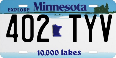 MN license plate 402TYV