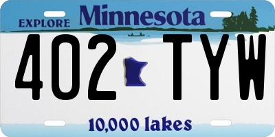 MN license plate 402TYW