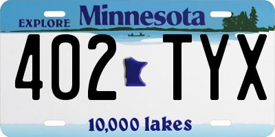 MN license plate 402TYX