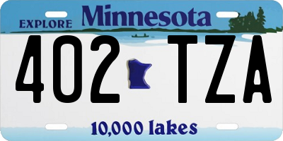 MN license plate 402TZA