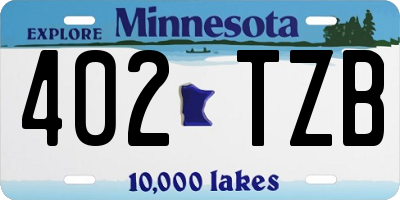 MN license plate 402TZB