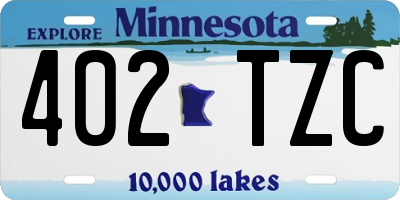 MN license plate 402TZC