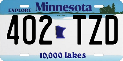 MN license plate 402TZD