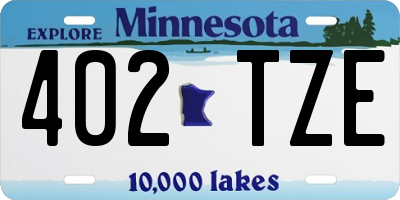 MN license plate 402TZE